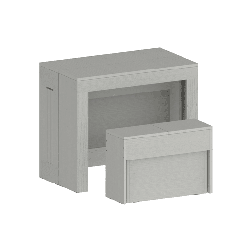 Conjunto de mesa e cadeiras com efeito madeira