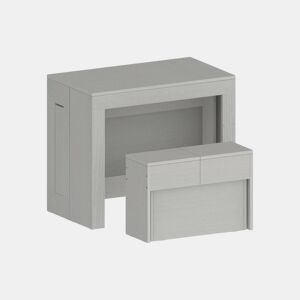 Conjunto de mesa e cadeiras com efeito madeira