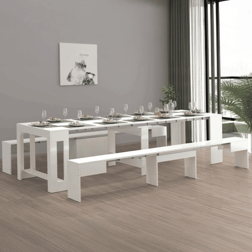 Conjunto de mesa e cadeiras com efeito madeira Conjunto de mesa e cadeiras com efeito madeira