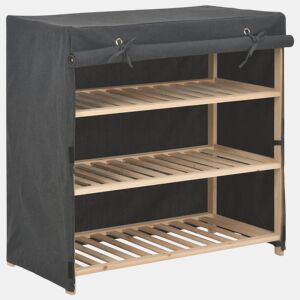 vidaXL Sapateira com cobertura 79x40x80 cm tecido cinzento