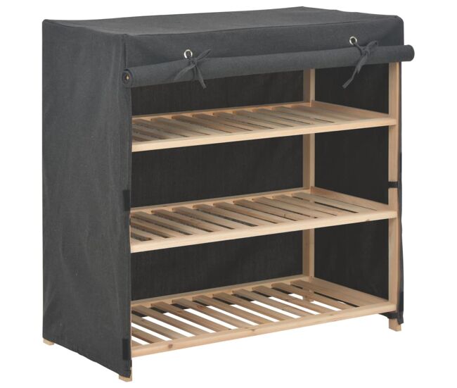 Vidaxl mueble zapatero con funda de tela gris 79x40x80 cm