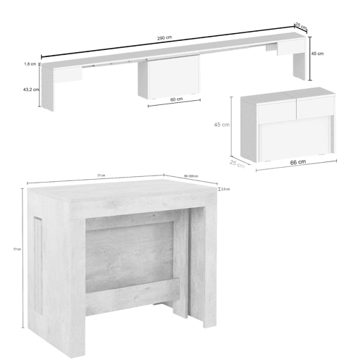 Conjunto de mesa e cadeiras com efeito madeira