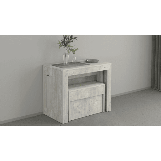 Conjunto de mesa e cadeiras com efeito madeira