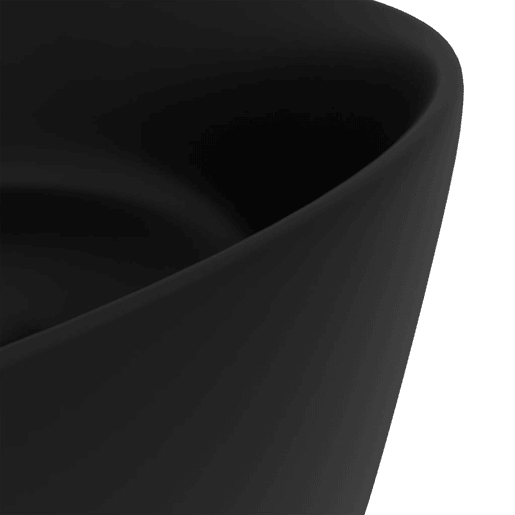 vidaXL Lavatório luxuoso redondo 40x15 cm cerâmica preto mate vidaXL Lavatório luxuoso redondo 40x15 cm cerâmica preto mate