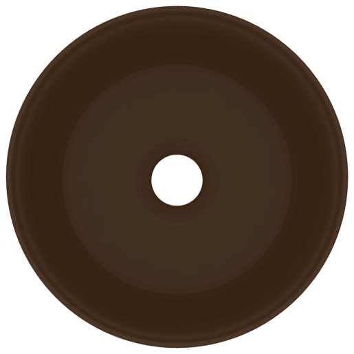 vidaXL Lavatório luxuoso redondo 40x15cm cerâmica castanho-escuro mate