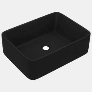 vidaXL Lavatório luxuoso 41x30x12 cm cerâmica preto mate