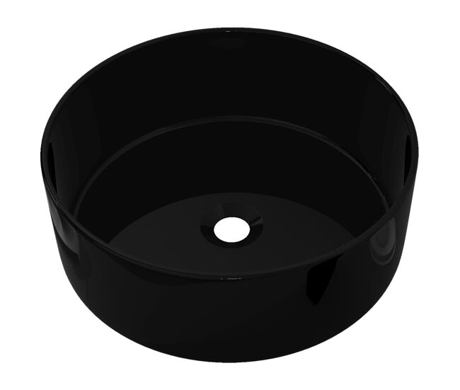 Vidaxl lavabo redondo de cerámica negro 40x15 cm