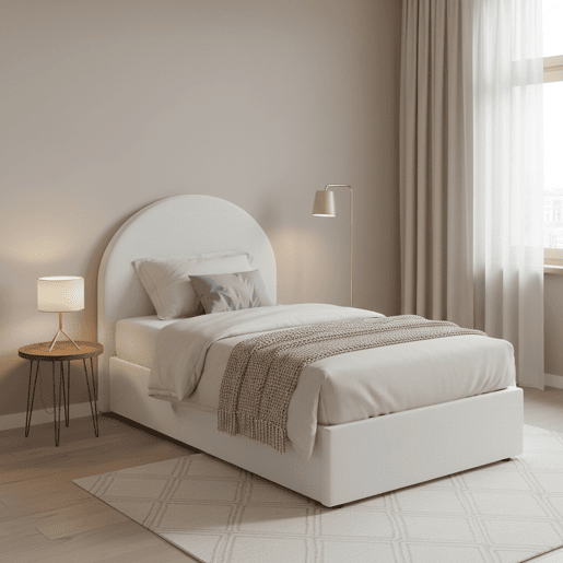Cama de solteiro de tecido
