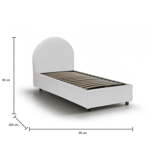 Cama de solteiro de tecido