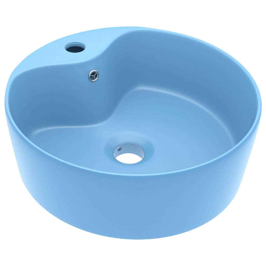 Lavabo lujoso con rebosadero cerámica Azul Claro