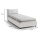 Cama de solteiro de tecido 95x205 Cama de solteiro de tecido 95x205 Blanco