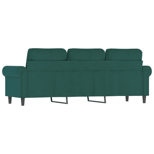 vidaXL Sofá de 3 lugares 180 cm veludo verde-escuro
