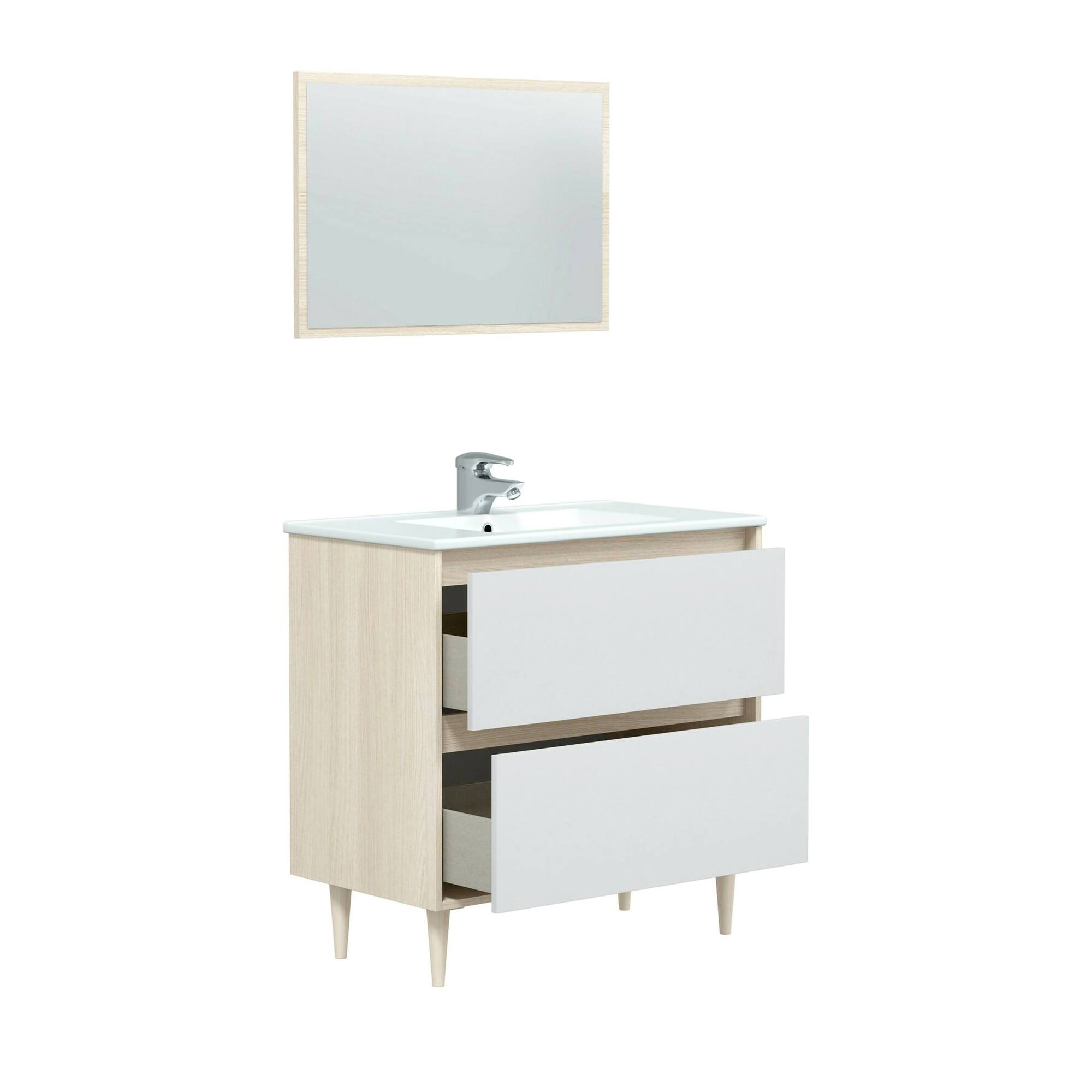 Sob o guarda-roupa com efeito de madeira