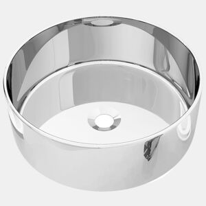 vidaXL Lavatório 40x15 cm cerâmica prateado