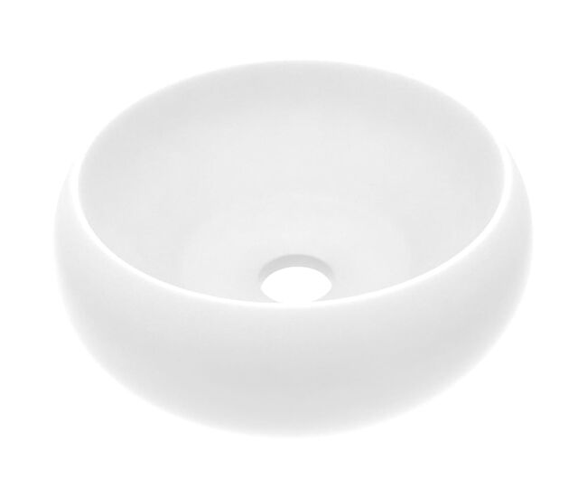 Vidaxl lavabo de lujo redondo cerámica blanco mate 40x15 cm