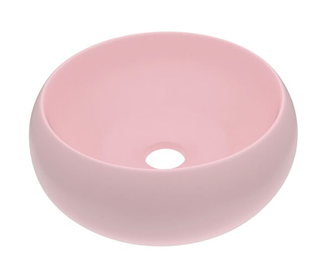 Vidaxl lavabo de lujo redondo cerámica rosa mate 40x15 cm