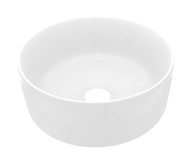 Vidaxl lavabo de lujo redondo cerámica blanco mate 40x15 cm