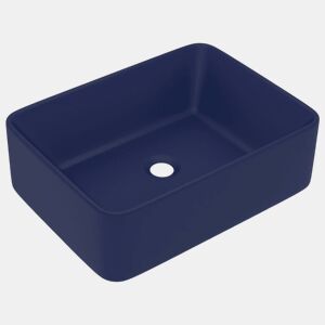 vidaXL Lavatório luxuoso 41x30x12 cm cerâmica azul-escuro mate