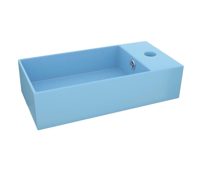Vidaxl lavabo con rebosadero cerámica azul claro