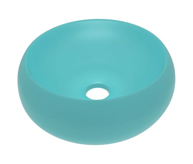 Vidaxl lavabo de lujo redondo cerámica verde claro mate 40x15 cm