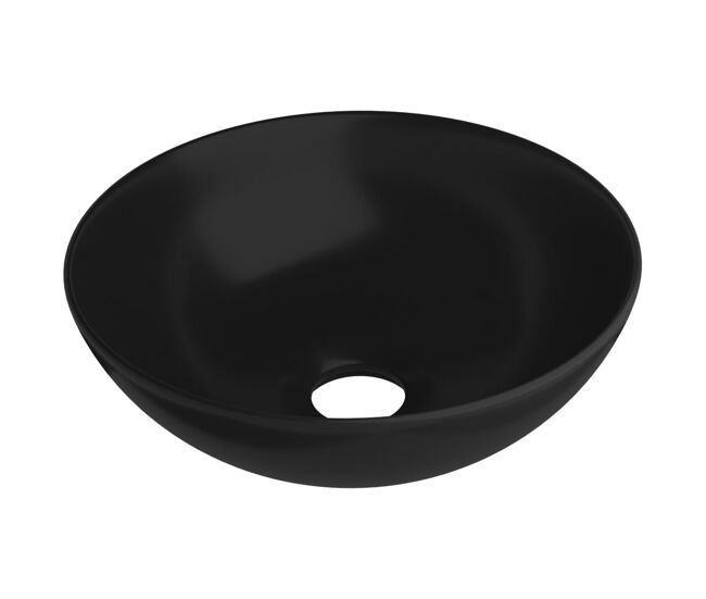 Vidaxl lavabo de cuarto de baño redondo cerámica negro mate