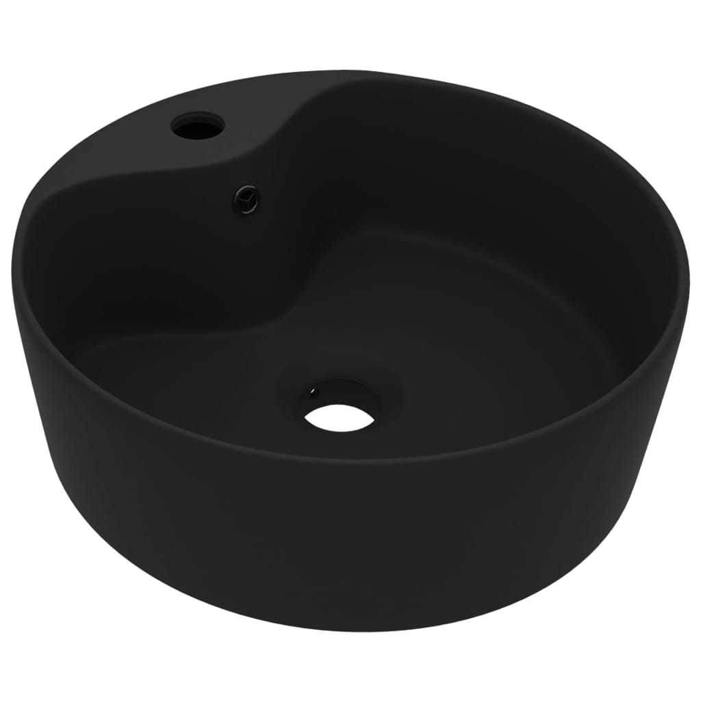 Lavabo lujoso con rebosadero cerámica Negro