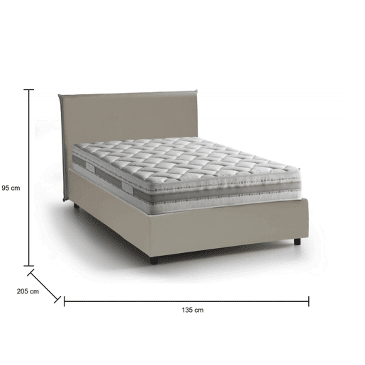 Cama quadrada e meia de tecido