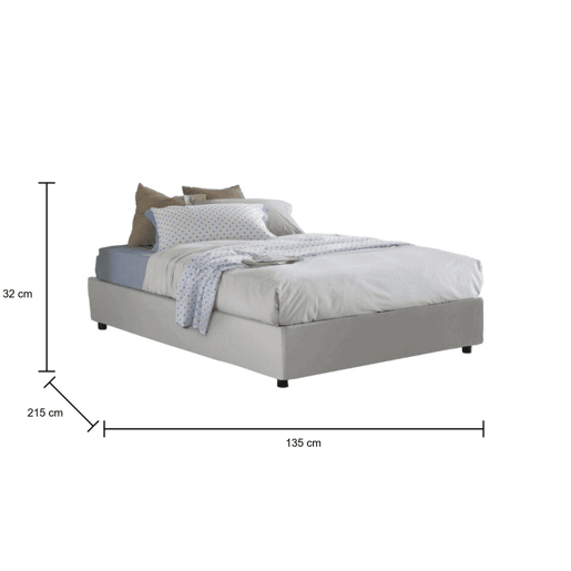 Cama quadrada e meia de tecido