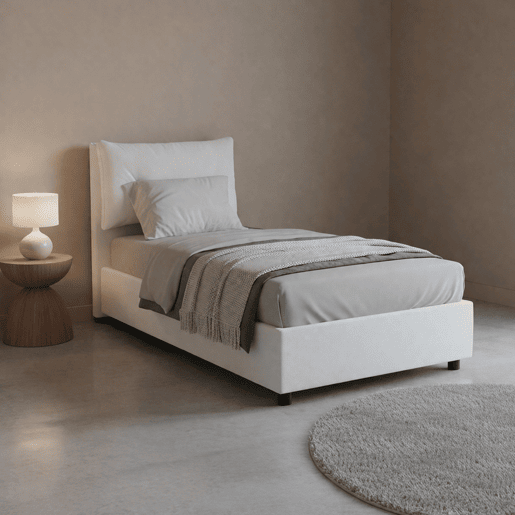 Cama de solteiro de tecido