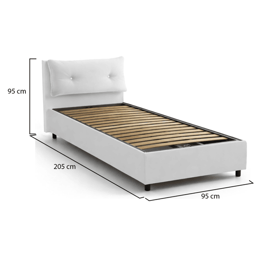 Cama de solteiro de tecido