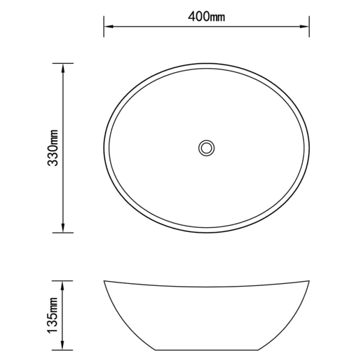 vidaXL Lavatório luxuoso oval 40x33cm cerâmica azul-escuro mate