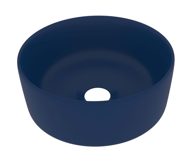 Vidaxl lavabo de lujo redondo cerámica azul oscuro mate 40x15 cm