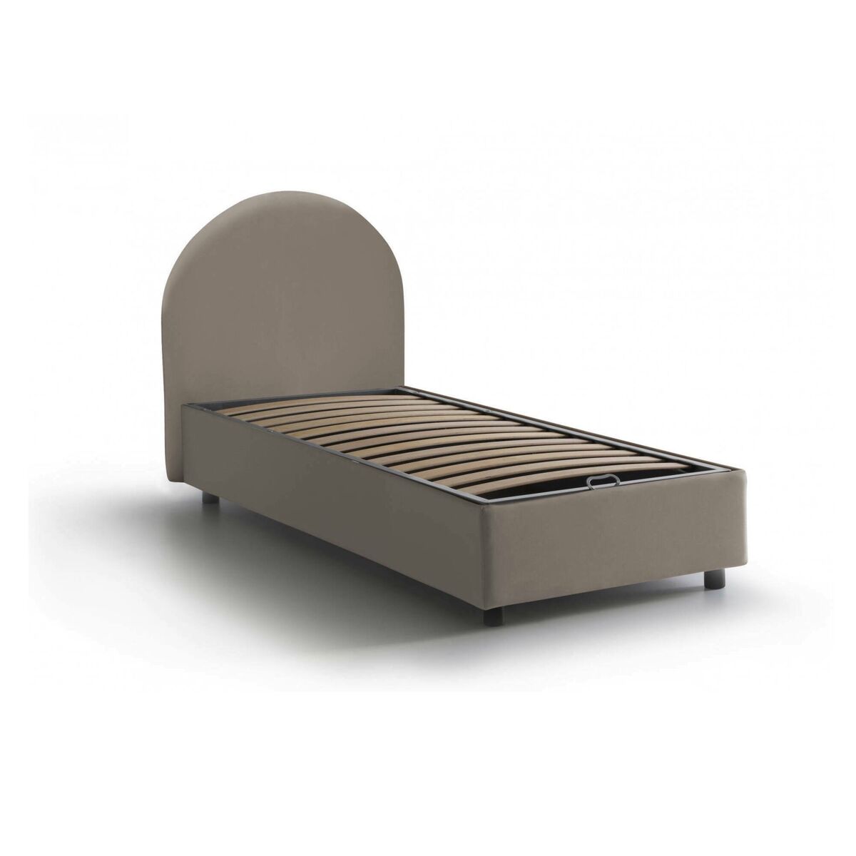 Cama de solteiro de tecido 95x205 Gris