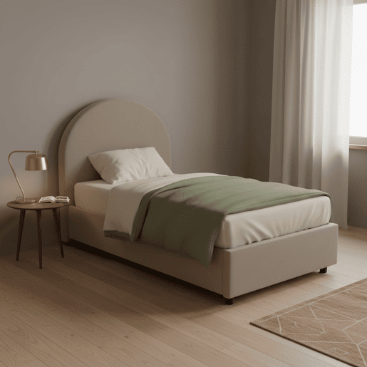 Cama de solteiro de tecido