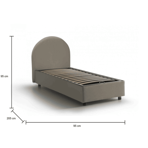 Cama de solteiro de tecido