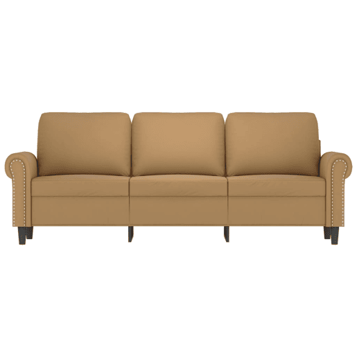 vidaXL Sofá de 3 lugares 180 cm veludo castanho vidaXL Sofá de 3 lugares 180 cm veludo castanho