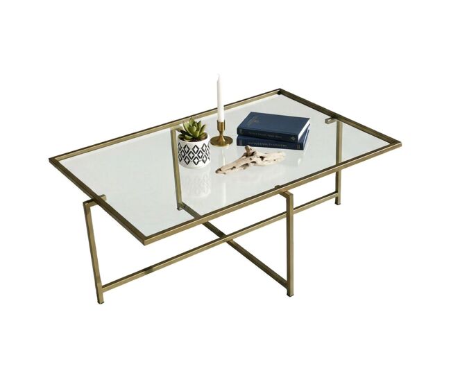 Mesa de Café Resistente al Deslustre en Metal 94x64