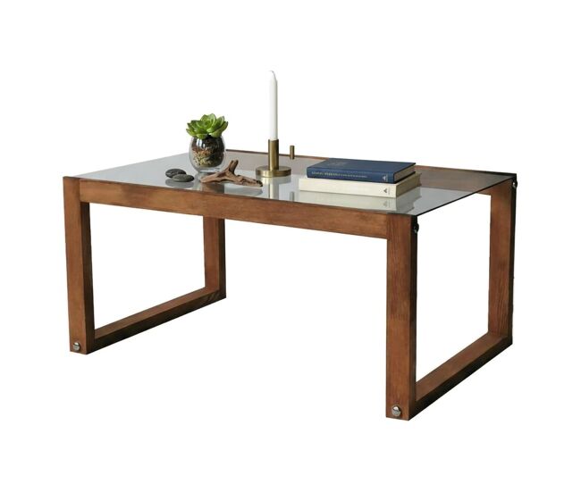 Mesa de Centro en Madera Maciza con Revistero