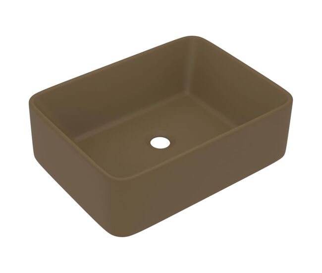 Vidaxl lavabo de lujo de cerámica crema mate 41x30x12 cm