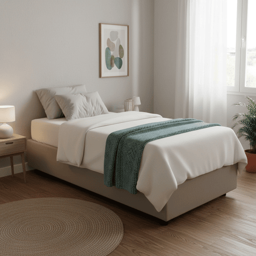 Cama de solteiro de tecido