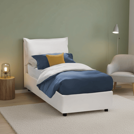 Cama de solteiro de tecido Cama de solteiro de tecido