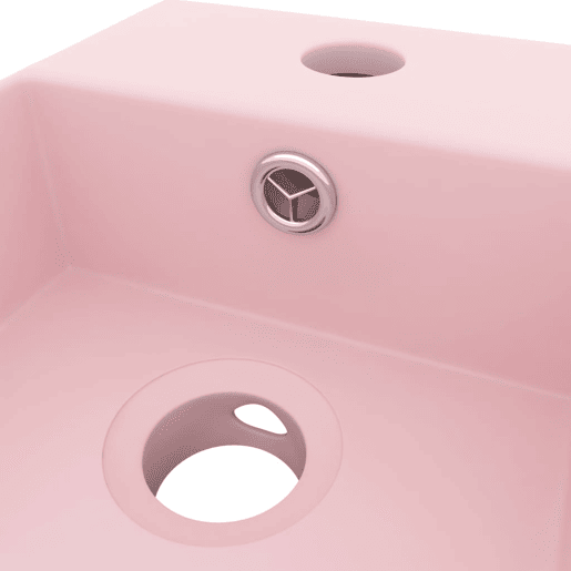 vidaXL Lavatório WC c extravasamento cerâmica rosa mate vidaXL Lavatório WC c extravasamento cerâmica rosa mate