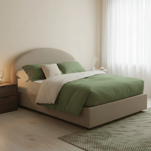 Cama quadrada e meia de tecido