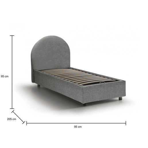 Cama de solteiro de tecido