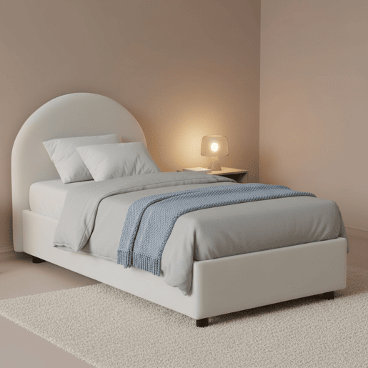 Cama de solteiro de tecido