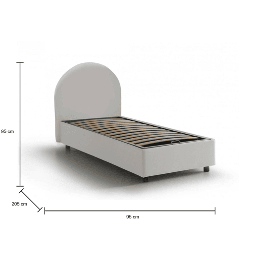 Cama de solteiro de tecido