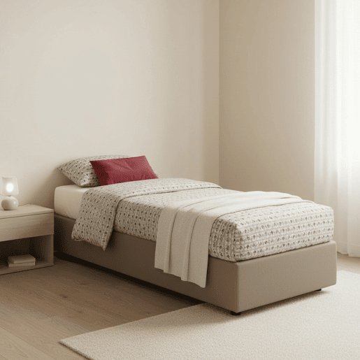 Cama de solteiro de tecido Cama de solteiro de tecido
