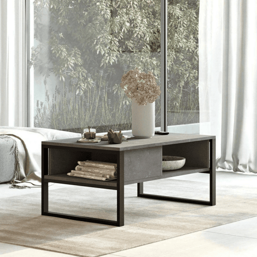 Mesa de centro com efeito madeira