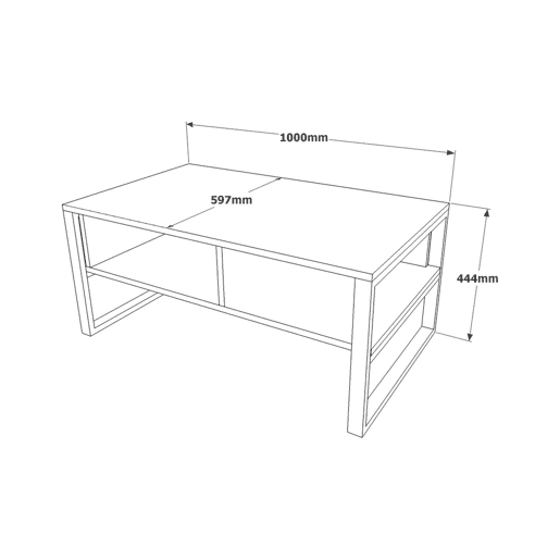 Mesa de centro com efeito madeira