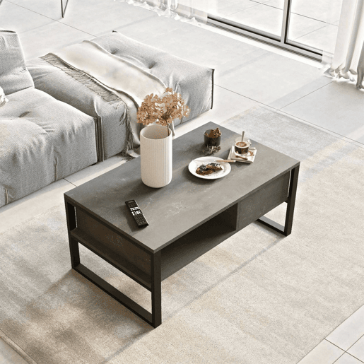 Mesa de centro com efeito madeira